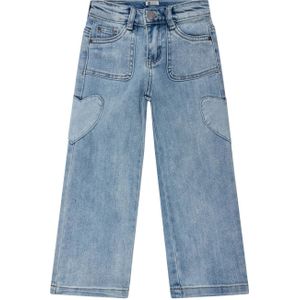 Daily7 wide leg jeans met hartjes used medium denim