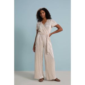 VERO MODA wide leg jumpsuit zilver met lurex