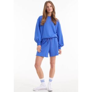 anytime - Korte Broek - Blauw - Sweatstof - Hoge Taille