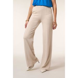 Miss Etam wide leg high waist broek zand