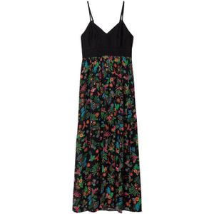 Cache Cache maxi jurk met all over print zwart/groen/roze