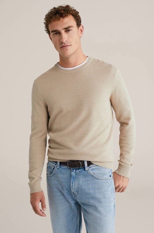 WE Fashion trui gebreid beige