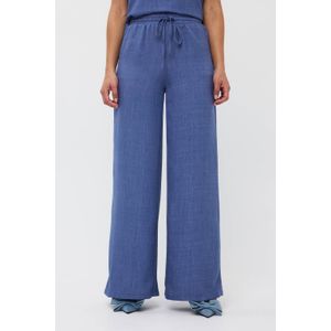 Ydence wide leg regular waist broek blauw