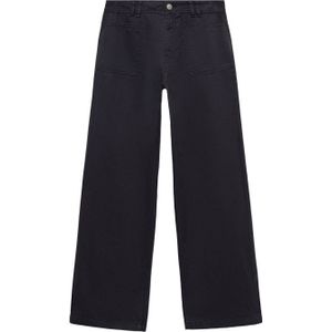 MANGO TEENS straight fit broek donkerblauw