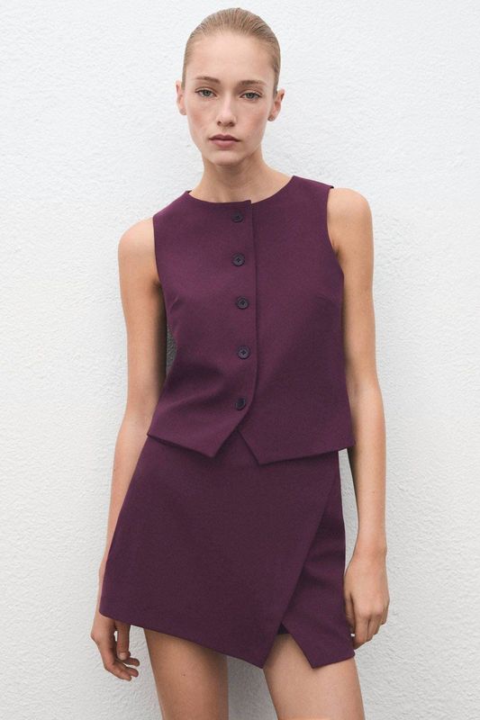 MANGO - CANDELA - Gilet - Wijnrood