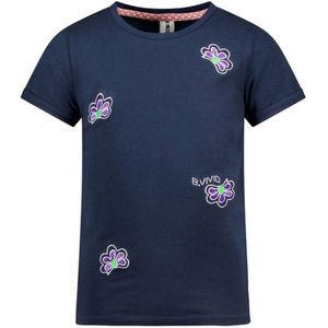 B.Nosy gebloemd T-shirt Vivianne donkerblauw