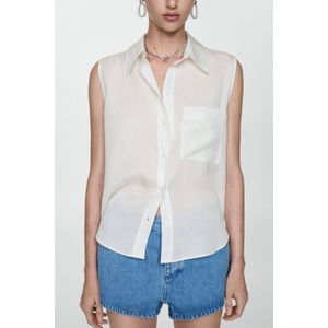 Mango semi-transparante blouse wit