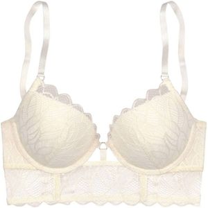 Lascana voorgevormde longline push-up bh ecru