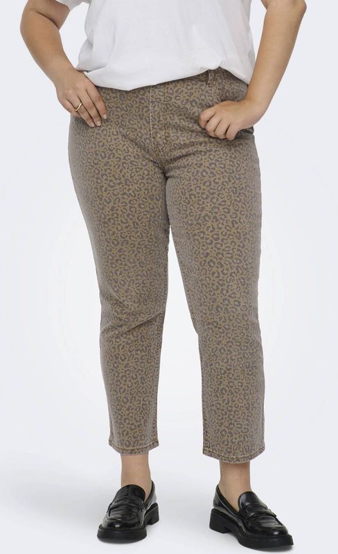 ONLY CARMAKOMA - Straight Leg Jeans - Panterprint - Beige