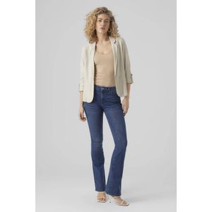 VERO MODA loose fit blazer VMJESMILO met linnen beige