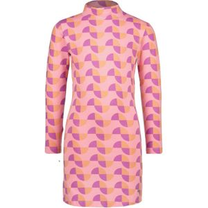Raizzed jurk Keet met all over print roze/paars/oranje