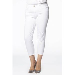 Yoek cropped high waist skinny jeans wit