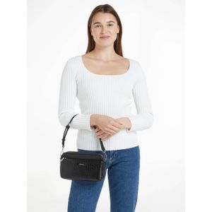 Calvin Klein crossbody tas CK Must met crocoprint zwart