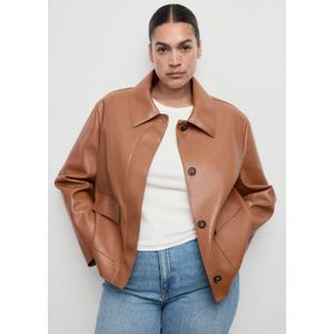 Mango imitatieleren jas bruin