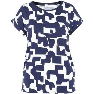 Paprika T-shirt met all over print marine/ecru