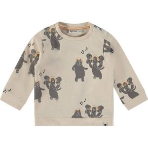 Babyface baby sweater met all over print ecru/grijs