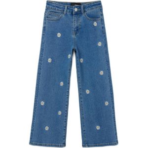 Desigual gebloemde wide leg jeans denim medium wash