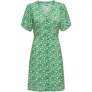 ONLY gebloemde jurk ONLEVIDA groen/ wit