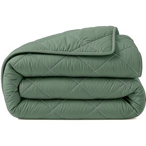Sleeptime - 2 in 1 Diamant Dekbed - Groen - 240x200 - Inclusief Kussenslopen