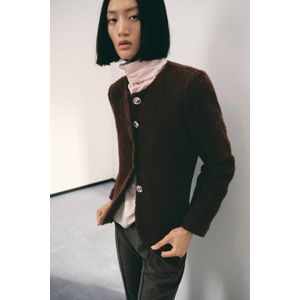 Mango boucle jasje bruin