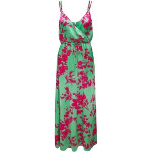 ONLY maxi jurk met all over print en ceintuur groen/roze