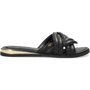 Mexx Natalya leren slippers zwart