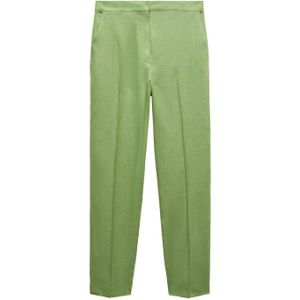 Mango cropped tapered fit pantalon groen