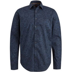 PME Legend regular fit overhemd met all over print donkerblauw