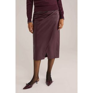 WE Fashion imitatieleren rok donkerrood
