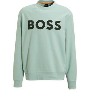 BOSS sweater WeBasicCrew met logo lichtgroen