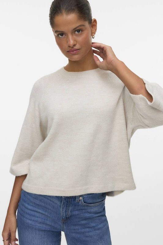 Vmlefile - Gebreide Pullover - O-hals - 3/4 Mouwen - Loose Fit