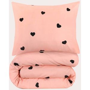 Dekbedovertrek - Kinderbed - 120x150 cm - Polyester-Katoen - Hartjes