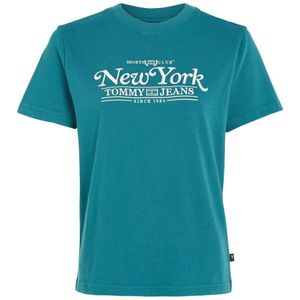 Tommy Jeans T-shirt met printopdruk blauw/ wit