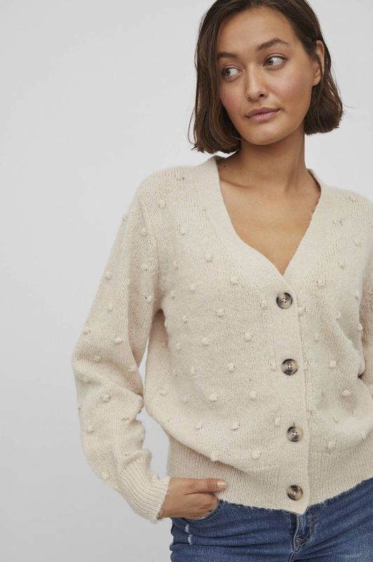 VILA gebreid vest beige