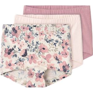 NAME IT MINI shorts - set van 3 met bloemen roze/ecru/lichtroze