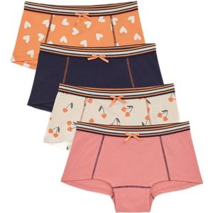 WE Fashion hipster - set van 4 oranje/donkerblauw/roze