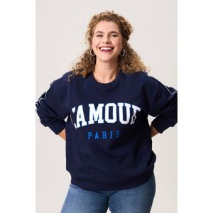 Miss Etam Plus sweater donkerblauw