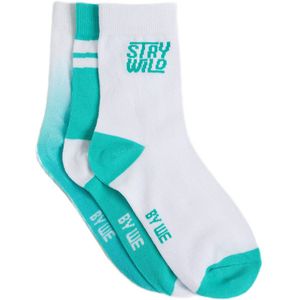 WE Fashion sokken - set van 3 groen/wit