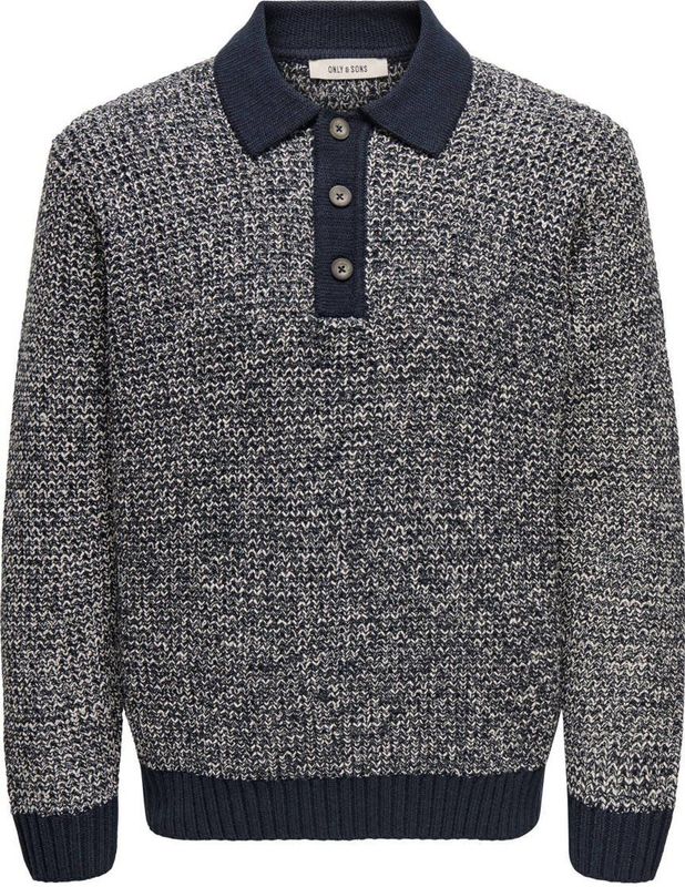 ONLY & SONS trui grof gebreid grijs