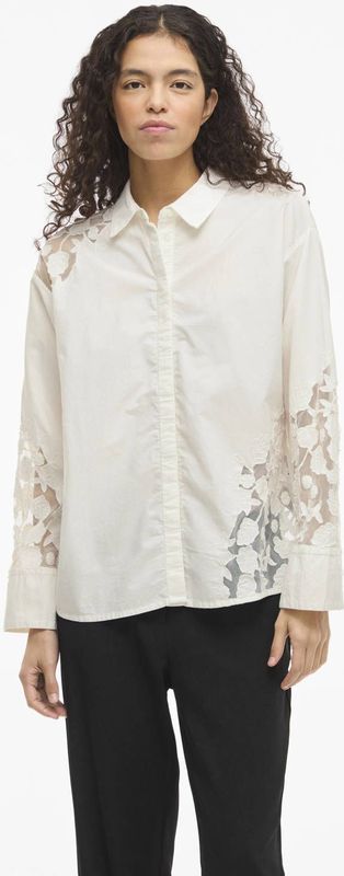VILA - Vicamina - Blouse - Ecru - 100% Katoen