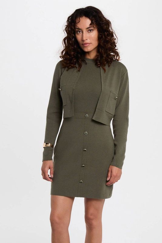 Morgan jurk kakigroen