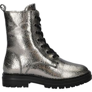 Nelson Kids leren veterboots zilver