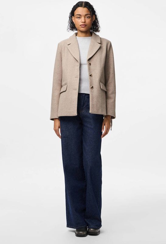 PIECES - oversized blazer - Beige