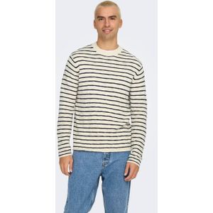 ONLY & SONS trui fijn gebreid ecru