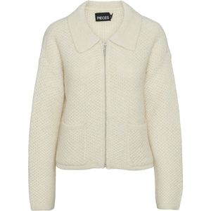 PIECES vest PCNIVANA met ingebreid patroon ecru
