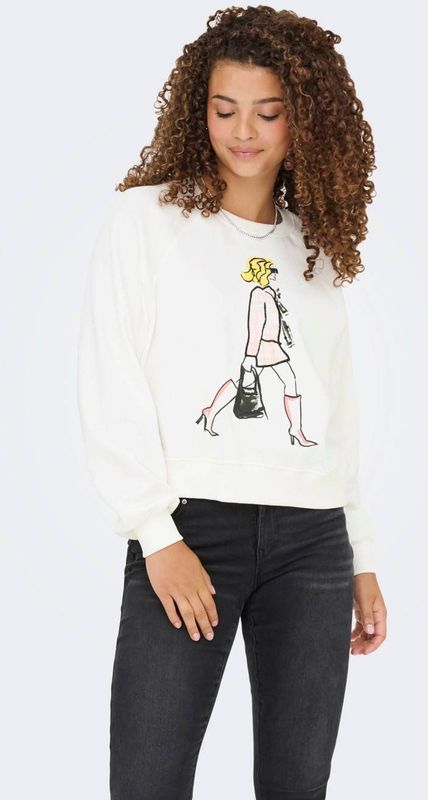 Onllabinet - Sweatshirt - Regular Fit - Lange Mouwen - O-hals - Print aan de Voorkant