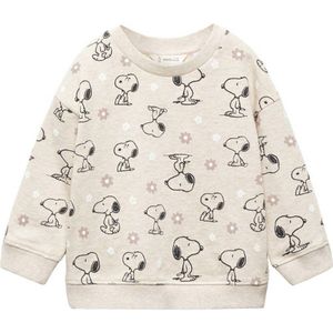 Mango Kids trui met printopdruk beige/zwart/roze