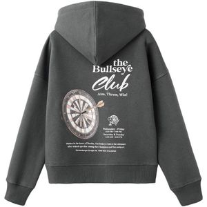 Mango Kids hoodie met backprint antraciet