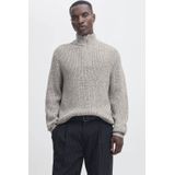 JACK & JONES ORIGINALS trui rib gebreid grijs