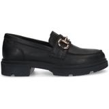 Manfield Leren Loafers Zwart